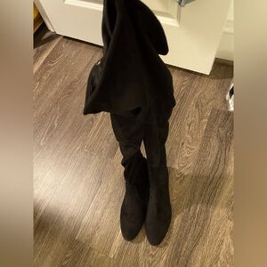 Black Suede Over the Knee Boots